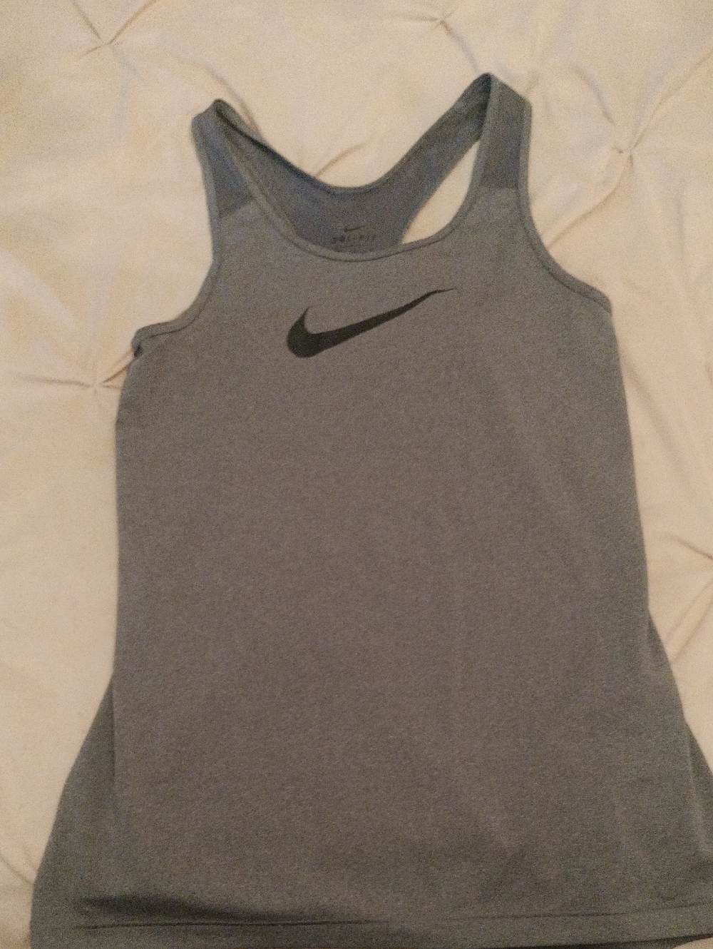 Nike Gray Racerback Tank Top with Black Swoosh